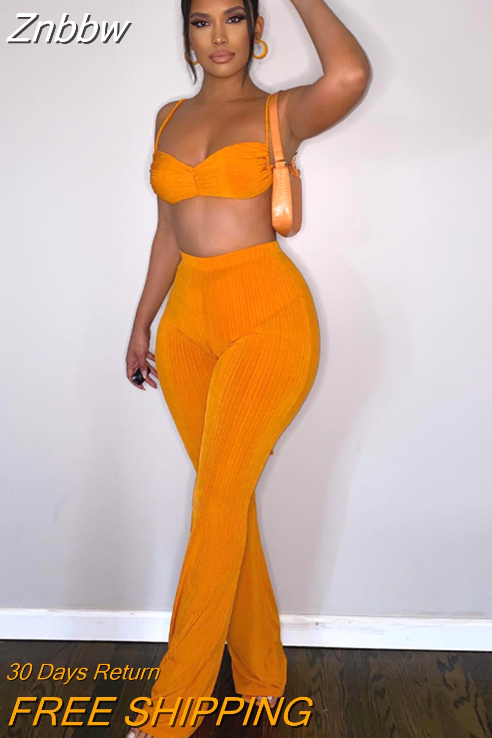 Znbbw Women Crop Tank Tops Long Pants Two Piece Matching Sets Outifits 2023 Summer Clothes Wholesale Items For Business