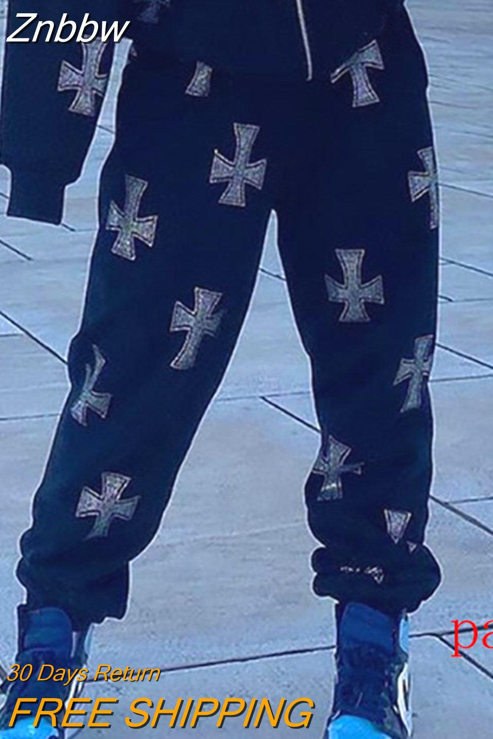 Znbbw rhinestone Harajuku Pants For Women Trouser Streetwear Woman Harem Pants Ins Retro Teens Straight Causal Pants Plus Size