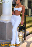 Znbbw Women Crop Tank Tops Long Pants Two Piece Matching Sets Outifits 2023 Summer Clothes Wholesale Items For Business