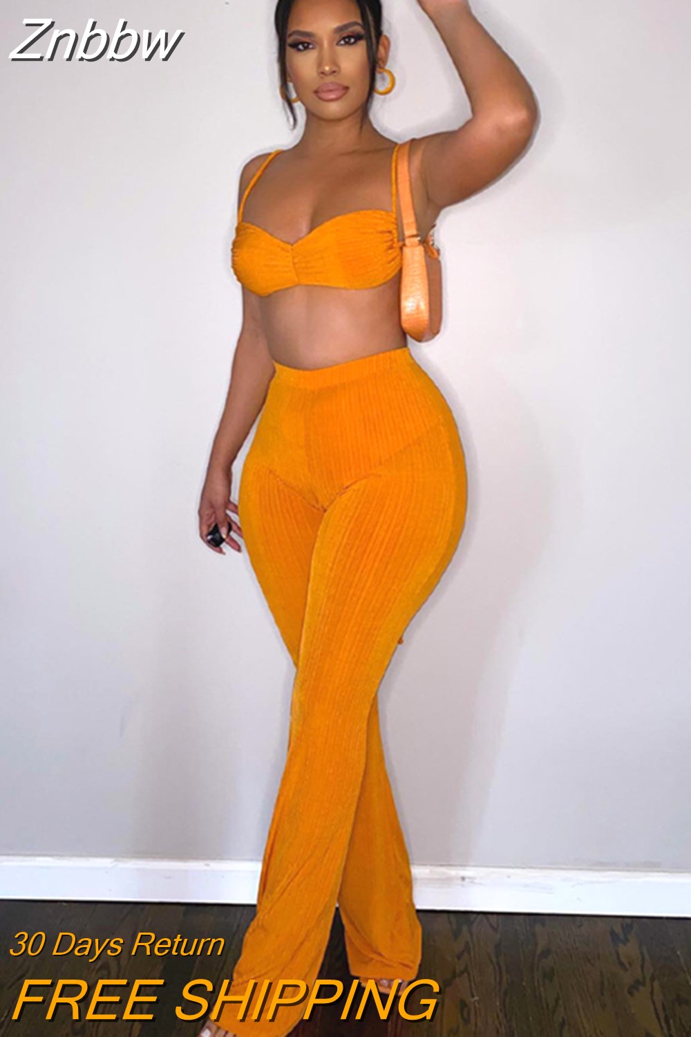 Znbbw Women Crop Tank Tops Long Pants Two Piece Matching Sets Outifits 2023 Summer Clothes Wholesale Items For Business