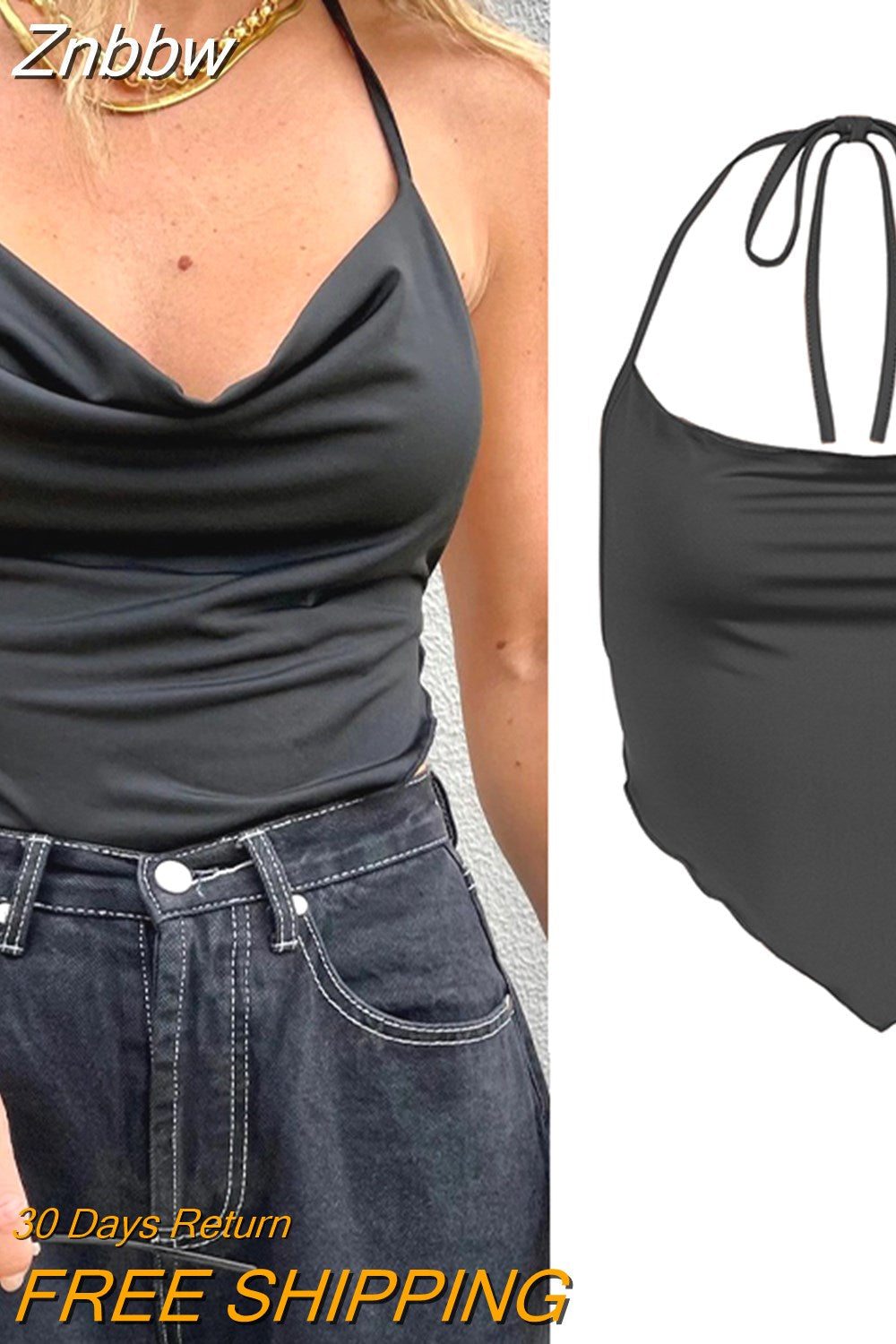 Znbbw New Women Sexy Cross Halter Tank Tops Y2K Fashion Off-the-shoulder Tie Up Crop Tops Club Party Wear Lady Backless Vest Tops