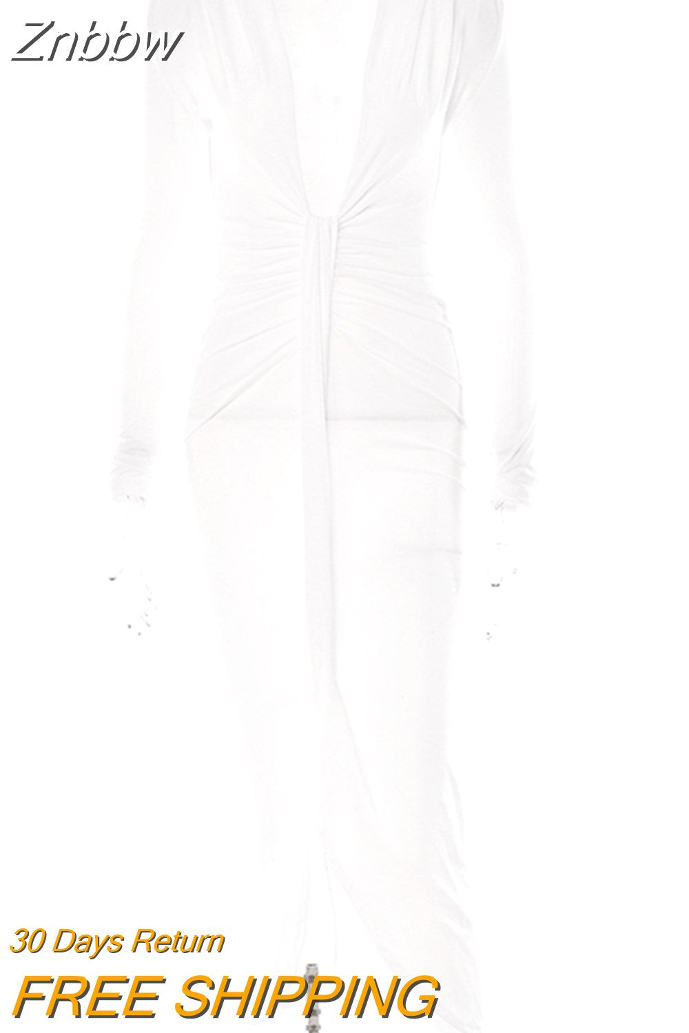 Znbbw Sexy Pleated Long Dress With Shoulder Pad Split Women High Waist Elegant 2023 Summer Club Party Bodycon Maxi Dress