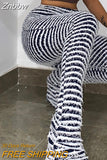Znbbw Women Fashion Streetwear High Waist Striped Long Pants Bottoms 2023 Fall Autumn Clothes Wholesale Items For Business