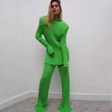 Znbbw Knit Long Sleeve Sweater Women Top And Pants 2023 Streetwear Two Piece Set Casual Loose Tracksuit Chic Pant Suits Outfit