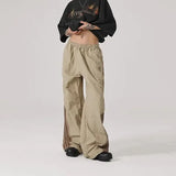 Znbbw Baggy Streetwear Cargo Pants Women Korean High Waist Striped Parachute Sweatpants Bf Oversize Hip Hop Wide Leg Trousers