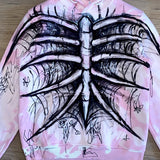 Znbbw Print Oversized Hoodie Men Punk Sport Loose Coat Harajuku Pink Gothic Streetwear Long Sleeve Fashion Sweatshirt Unisex Top