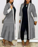 Znbbw Women Printed Long Cardigan full sleeve Trench  OverCoat Lady Casual Loose Open Stitich Coat Female 2023 Autumn Spring Fashion