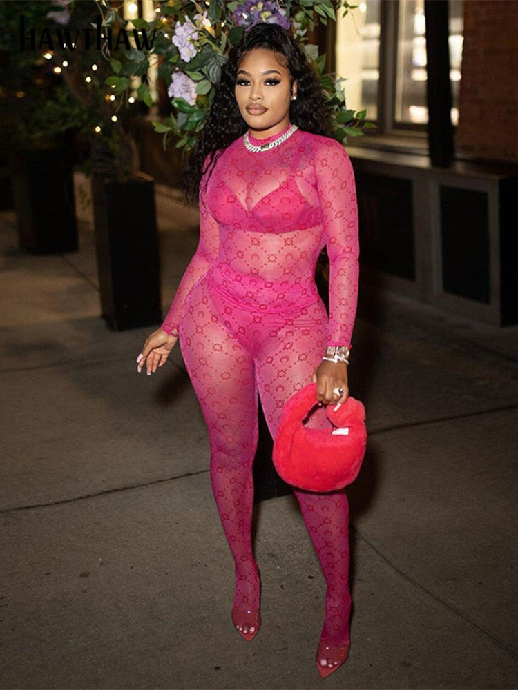 Znbbw Women Mesh See Through Tops Long Pants Two Piece Matching Sets Outfits 2023 Summer Clothes Wholesale Items For Business