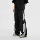 Znbbw Baggy Streetwear Cargo Pants Women Korean High Waist Striped Parachute Sweatpants Bf Oversize Hip Hop Wide Leg Trousers