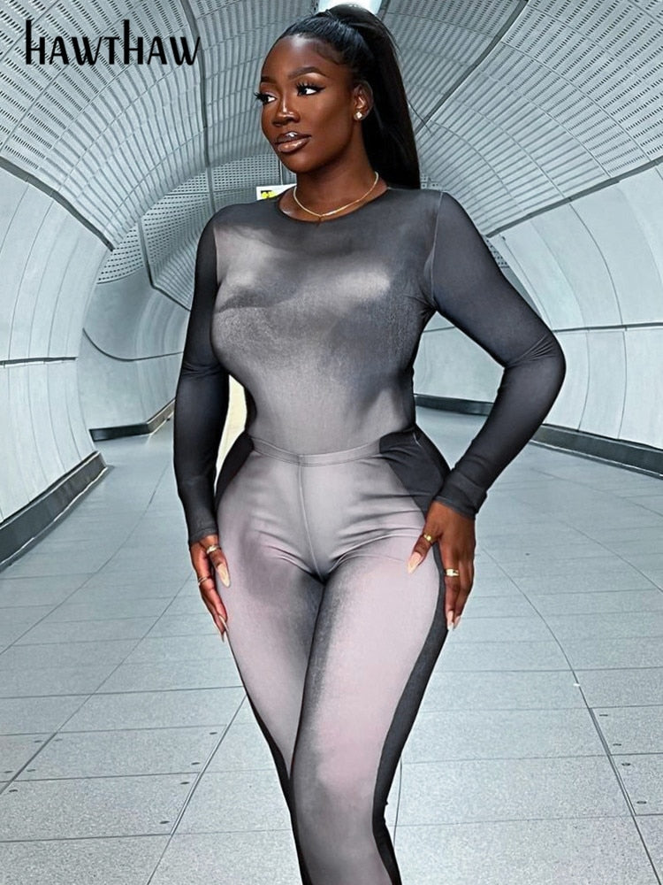 Znbbw Women Long Sleeve T Shirt Bodysuit Long Pants Two Piece Sets Outfits 2023 Fall Clothing Wholesale Items For Business