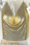 Znbbw 2023 Sexy Backless Sequins Women Crop Tops Halter Tank Camis Summer Cropped Bra Crop Top Strap Ladies Party Vest Blusa