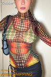 Znbbw Women Long Sleeve Mesh See Through Streetwear T Shirt Tops Tees 2023 Spring Summer Clothes Wholesale Items For Business