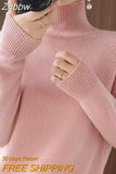 Znbbw Cashmere Sweater Women Autumn Winter Casual Solid Color Pullover Sweaters Female Long-sleeved Loose Bottoming Sweater