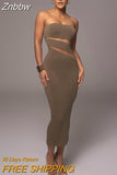 Znbbw Women Fashion Strapless Bodycon Party Club Streetwear Black Midi Dress 2023 Summer Clothes Wholesale Items For Business