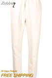 Znbbw Letter Cotton Pants Women 2023 Spring Autumn Drawstring Sprot Pants Trousers Casual Classic Streetwear Sweatpants Female