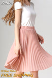 Znbbw Women Chiffon Pleated Skirt Vintage High Waist Tutu Skirts Womens Saia Midi Rokken 2016 Summer Style Jupe Femme Skirt