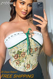 znbbw Strapless Bandage Crop Top For Women Summer 2023 Elegant Fashion Sleeveless Backless Corset Vest Tops Club Party Clothes