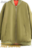 Znbbw TRAF 2023 Spring Warm Jacket Women Outerwear With Zipper Bomber Jacket Coat Women Thicken Coat Top Women
