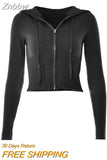 Znbbw Clothes y2k Aesthetic kintted Sweater Women Zip Up Long Sleeve Hooded Tops Preppy Style 90s Fashion Cropped Cardigan Tees 0410