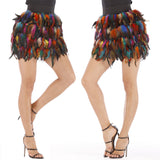 Znbbw Costume Jazz Dance Luxury Peacock Feather Skirt Stage Dress Irregular Skirt