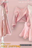 Znbbw Size Women's Spring Autumn Suit Women's 2023 French New Pink Sweater Suspender Dress Two-piece Set