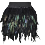 Znbbw Costume Jazz Dance Luxury Peacock Feather Skirt Stage Dress Irregular Skirt
