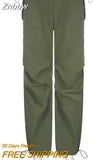 Znbbw Baggy Wide Leg Trousers Streetwear Joggers Solid Punk Chic Sweatpants Vintage Vintage Loose Low Waist Y2K Cargo Pants