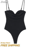 Znbbw Women Fashion Summer Sleeveless Solid Color Bodycon Tops Tank Bodysuit 2023 Female Clothing Streetwear 202307