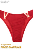 znbbw Fashion Sexy Panties Seamless Women Underwear Low Rise Thongs V-Shaped Metal Decor Panties Bikini Briefs High Fork Briefs