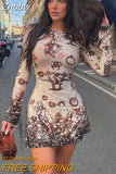 Znbbw Women Fashion Long Sleeve Bodycon Streetwear Party Club Mini Dress 2023 Fall Clothing Wholesale Items For Business