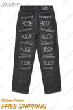 Znbbw Pants for Men Fall Guys Black Jeans Wide Leg Jeans Streetwear Retail/Wholesale Multi Pocket Cargo Jeans Loose Jeans Women
