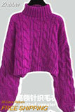 Znbbw Women's Autumn Winter Pink Sweater Korean Lady Casual Knit Pullover Black Dress Two Piece Set 2023 New Elegant Outfits