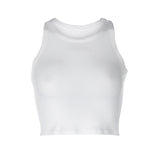 2024 New Women's Wear Rib Solid Color Knitted I-Collar Vest Exposed Navel Sexy Generation