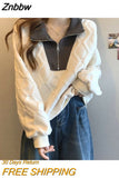 Znbbw selling new sweater zipper three-dimensional diamond fashion sweater casual warm sweater in autumn and winter