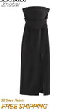 Znbbw TRAF Ruched Dress Woman Black Long Dresses For Women 2023 Sexy Backless Midi Dress Chic Female Evening Party Dresses