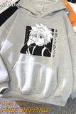 Znbbw Hunter X Hunter Hoodies Sweatshirt Killua Zoldyck Anime Manga Loose Hooded Sweatshirt Hoody Pullover men Clothes