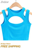 Znbbw Summer NEW Arrival Women Solid Color Sexy Causal 2 Piece Croped-Tops Tanks For Ladies