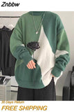 Znbbw style high neck sweater Men's and women's patchwork color pullover Fashion warm loose sweater in autumn and winter