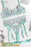 Znbbw Floral Lingerie Delicate Underwear Fancy Luxury Lace Fine Intimate Kits Sexy Bra And Panty Set Sissy Sheer Outfit