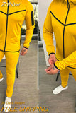 Znbbw Spring Men's Zipper Hoodie Coat + Long Pants 2pc Set High Quality Casual Sweatpants Outfit Fashion Solid Slim Men Tracksuits