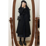 Znbbw Woolen Coat Is Popular For Women In The Spring And Summer Of 2024, The New Korean Version Of Black Medium-Length Tweed Coat Is Popular To Thicken.