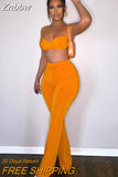 Znbbw Women Crop Tank Tops Long Pants Two Piece Matching Sets Outifits 2023 Summer Clothes Wholesale Items For Business