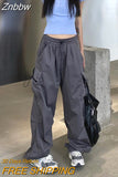 Znbbw Streetwear Cargo Pants Women Korean Version Casual Solid Baggy Straight Trousers Female Fashion Wide Leg Oversize Sweatpants