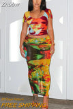 Znbbw Women 2023 Summer Crop Tops Long Skirt Beach Vacation Two Piece Matching Sets Outfits Wholesale Items For Business