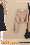 Znbbw Fall Winter Thickened Knit Sweater Pullover Slim Sling Dress Two-piece Elegant Women's Set Outfit