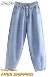 Znbbw ZBZA Spring Summer Woman High Waist Jeans For Women Denim Harem Pant Women Jeans Loose Trousers Vaqueros Mujer