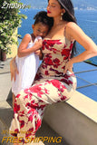 Znbbw Women Floral Printed Bodycon Party Beach Vacation Midi Dress Streetwear 2023 Summer Clothes Wholesale Items For Business
