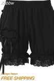 Znbbw Lolita Pumpkin Shorts Women Lace Ruffle Bow Safety Short Pants Cute Cake Skirt Knickers Japanese JK Bloomers