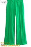 Znbbw Tops With Belt Pant Sets Women Fashion Single Button Jacket Trousers Autumn Winter Office Outfits Outwear