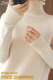 Znbbw Cashmere Sweater Women Autumn Winter Casual Solid Color Pullover Sweaters Female Long-sleeved Loose Bottoming Sweater